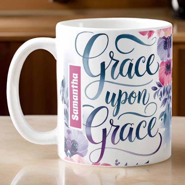 Personalised Grace Upon Grace Christian Coffee Mug (Creator Uploaded)