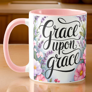 Personalised Grace Upon Grace Christian Women Mug