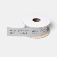 Personalised Grad Name Degree Class Blue Silver