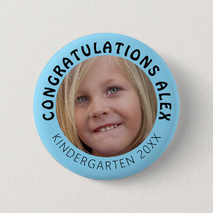 Personalised Grad Photo Kindergarten 6 Cm Round Badge