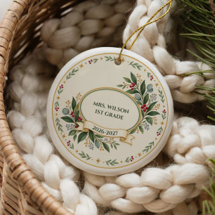 Personalised Grade Teacher Christmas Ornament