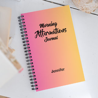 Personalised Gradient Morning Affirmations Journal