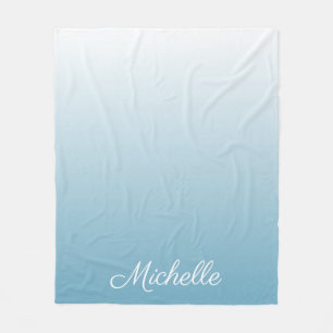 Personalised gradient ombre angel blue fleece blanket