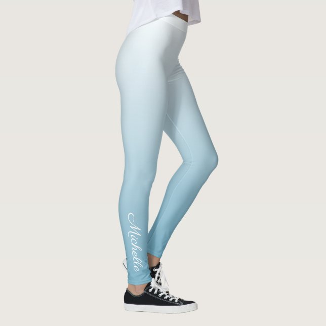 Personalised gradient ombre angel blue leggings (Right)