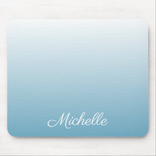 Personalised gradient ombre angel blue mouse pad
