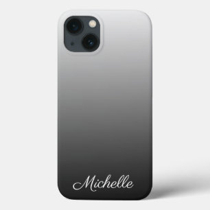 Personalised gradient ombre black shades of grey C iPhone 13 Case