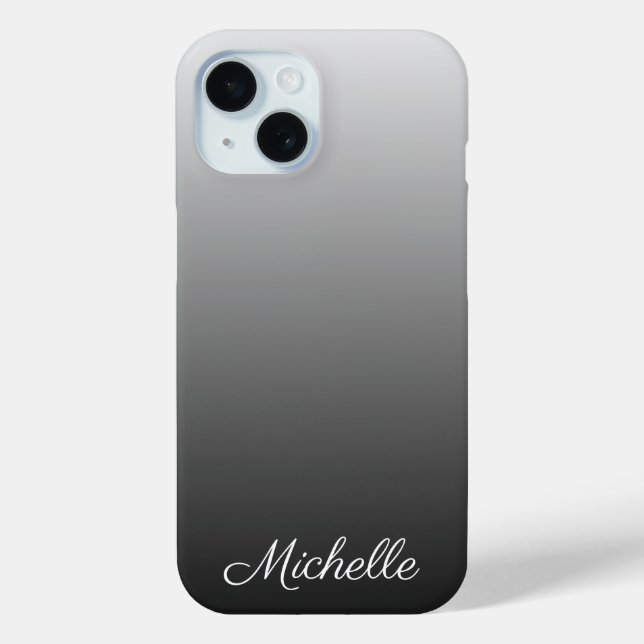 Personalised gradient ombre black shades of grey Case-Mate iPhone case (Back)