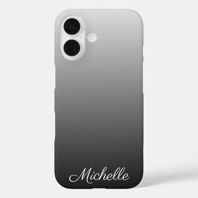 Personalised gradient ombre black shades of grey Case-Mate iPhone case (Back)