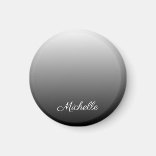 Personalised gradient ombre black shades of grey magnet