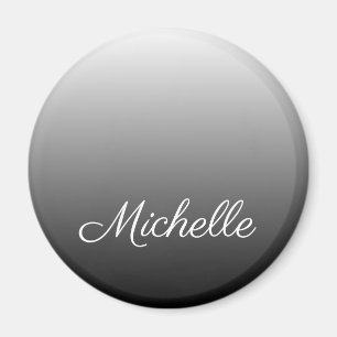 Personalised gradient ombre black shades of grey magnet
