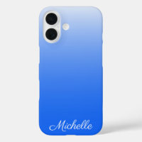 Personalised gradient ombre electric blue