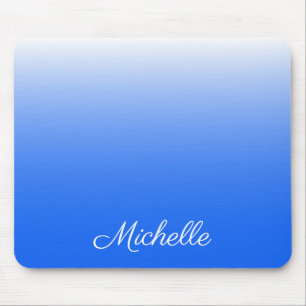 Personalised gradient ombre electric blue mouse pad