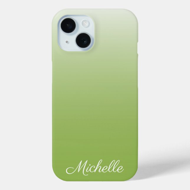 Personalised gradient ombre greenery green  Case-Mate iPhone case (Back)