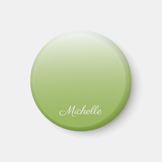 Personalised gradient ombre greenery green magnet (Front)