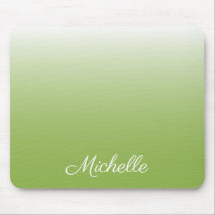 Personalised gradient ombre greenery green mouse pad