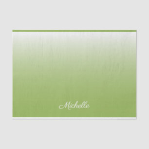Personalised gradient ombre greenery green tissue paper