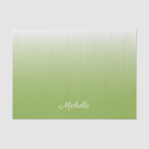 Personalised gradient ombre greenery green tissue paper