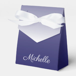 Personalised gradient ombre navy blue favour box
