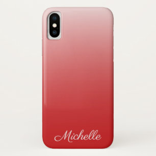 Personalised gradient ombre red iPhone x case