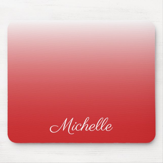 Personalised gradient ombre red mouse pad (Front)