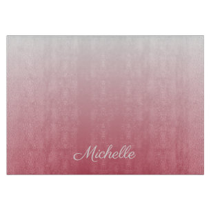 Personalised gradient ombre salmon pink cutting board