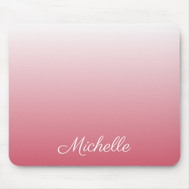 Personalised gradient ombre salmon pink mouse pad (Front)