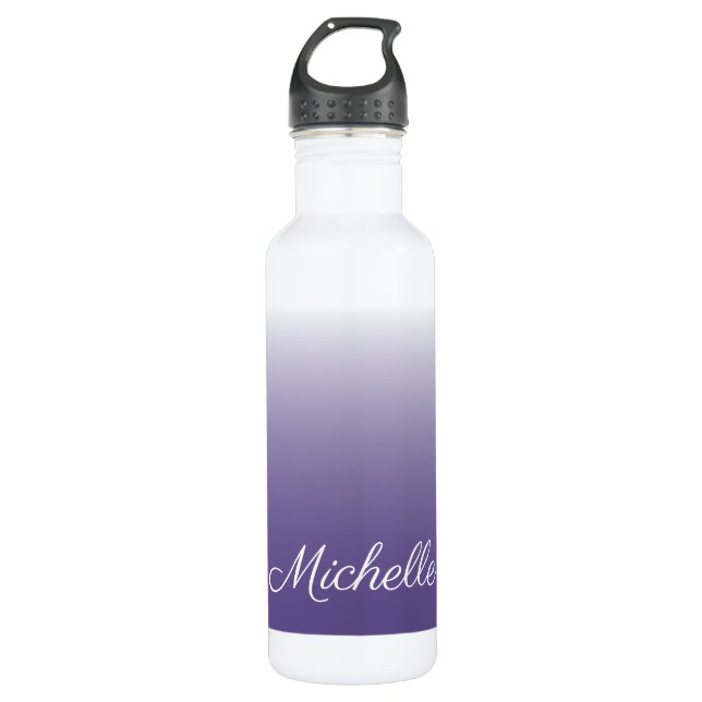 Personalised gradient ombre Ultra Violet 710 Ml Water Bottle (Front)