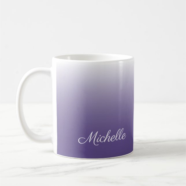 Personalised gradient ombre Ultra Violet Coffee Mug (Left)
