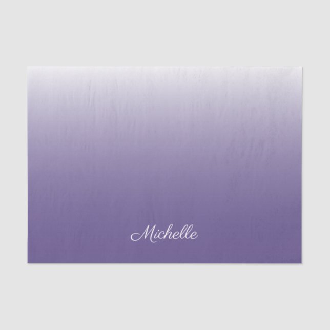 Personalised gradient ombre Ultra Violet Tissue Paper (Front)