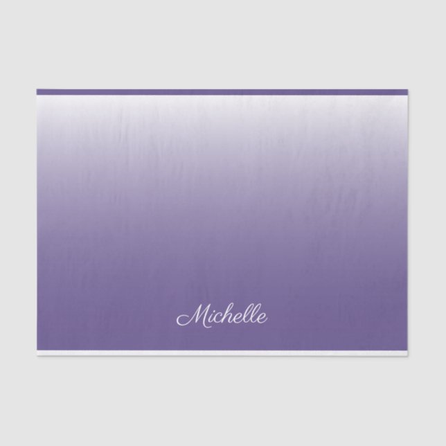 Personalised gradient ombre Ultra Violet Tissue Paper (Front)