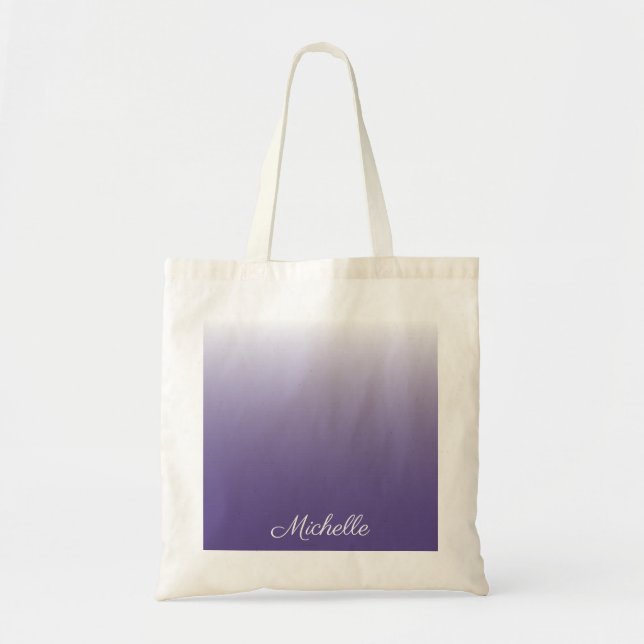 Personalised gradient ombre Ultra Violet Tote Bag (Front)