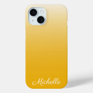 Personalised gradient ombre yellow iPhone 15 case