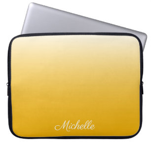 Personalised gradient ombre yellow laptop sleeve