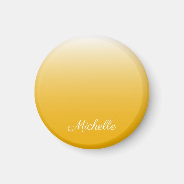 Personalised gradient ombre yellow magnet (Front)