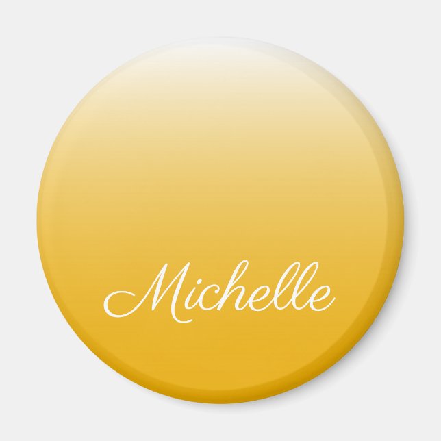 Personalised gradient ombre yellow magnet (Front)