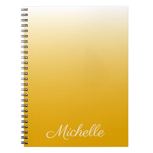 Personalised gradient ombre yellow notebook (Front)