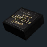 Personalised Graduate - Black & Gold Gift Box<br><div class="desc">Graduate Gift Box ready for you to personalise. Background colour can also be changed. ✔NOTE: ONLY CHANGE THE TEMPLATE AREAS NEEDED! 😀 If needed, you can remove the text and start fresh adding whatever text and font you like. 📌If you need further customisation, please click the "Click to Customise further"...</div>