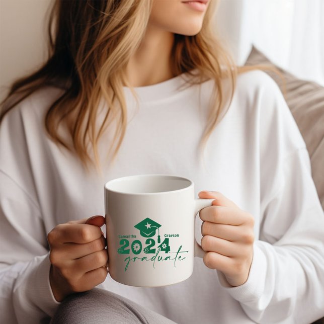 Personalised Graduate Class of 2024 Dark Green Coffee Mug (Creator Uploaded)