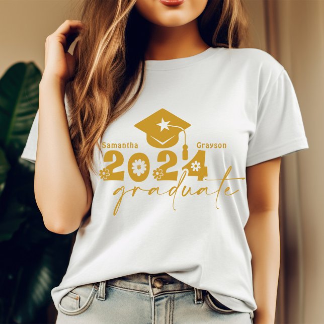 Personalised Graduate Class of 2024 Gold T-Shirt (Creator Uploaded)