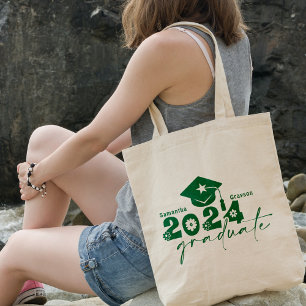 Personalised Graduate Class of 2024 Green Tote Bag