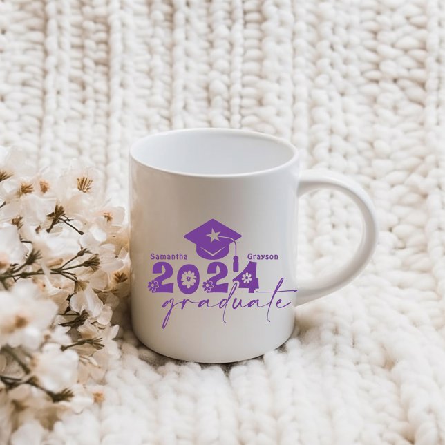 Personalised Graduate Class of 2024 Purple Coffee Mug (Creator Uploaded)