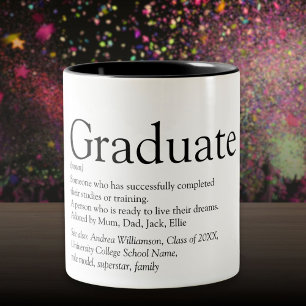 Personalised Graduate Definition Black And White Two-Tone Coffee Mug