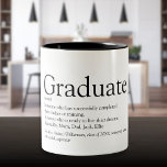 Personalised Graduate Definition Black And White Two-Tone Coffee Mug<br><div class="desc">Personalise for your graduate to create a unique gift. A perfect way to show them how amazing they are every day. Designed by Thisisnotme©</div>