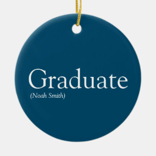 Personalised Graduate Definition Modern Blue Ceramic Ornament