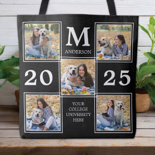 Personalised Graduate Monogram Photo Collage Tote Bag