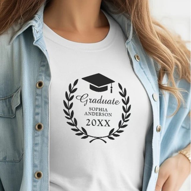 Personalised Graduate Name &Class Laurel Wreath T-Shirt (Creator Uploaded)