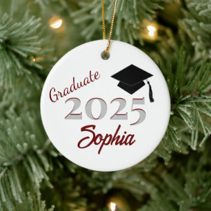 Personalised Graduate Ornament Maroon