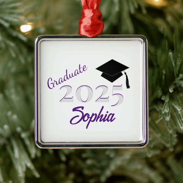 Personalised Graduate Ornament Purple (Tree)