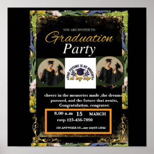 personalised graduate party, poster