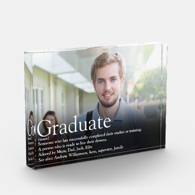 Personalised Graduate Photo Definition Quote Block (Left)